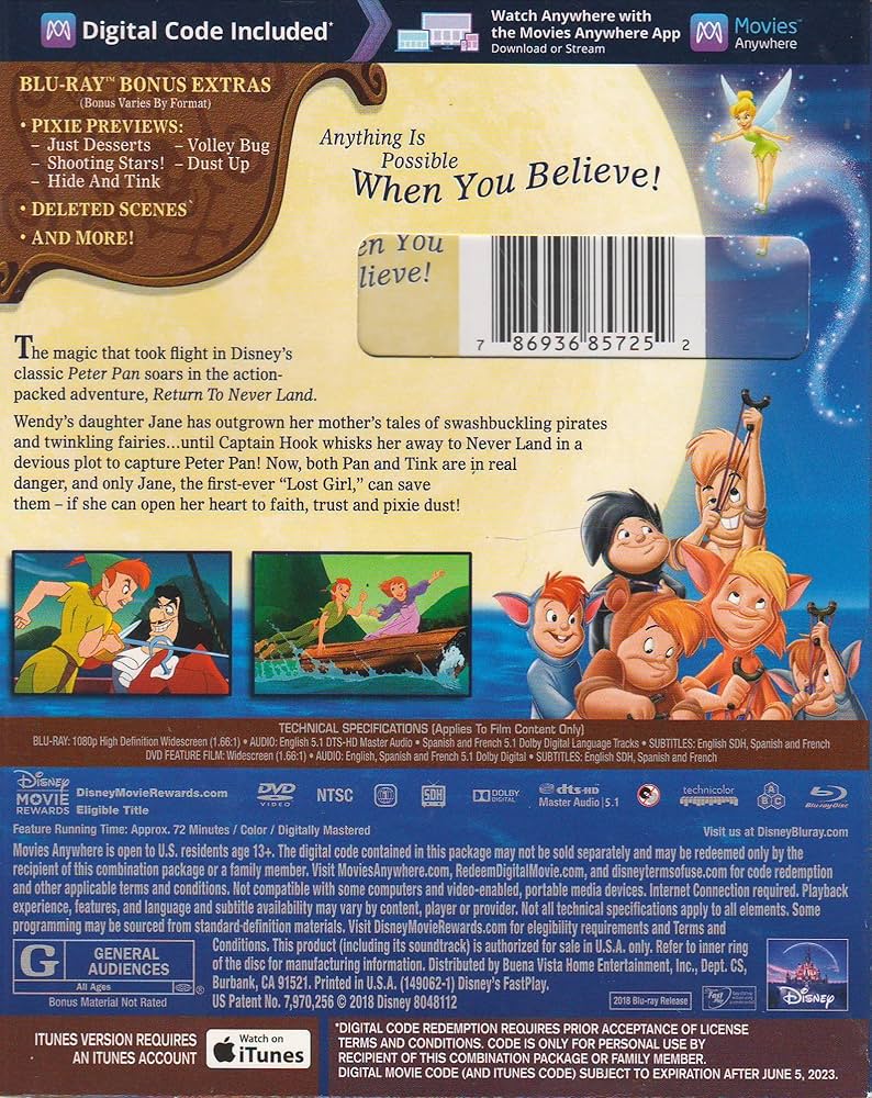 Amazon.com: Peter Pan: Return to Neverland [Blu-ray + DVD +